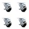 Service Caster 3.5 Inch Hard Rubber Wheel Swivel Top Plate Caster Set with Brake SCC-20S3514-HRS-TLB-4 - alternate 1